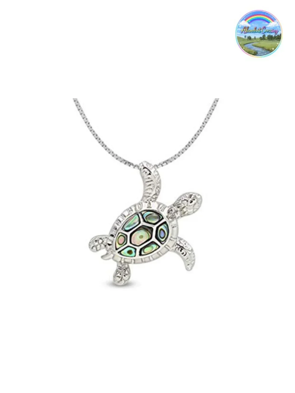 Sterling Silver Abalone Shell Animal Pendant Necklace 18